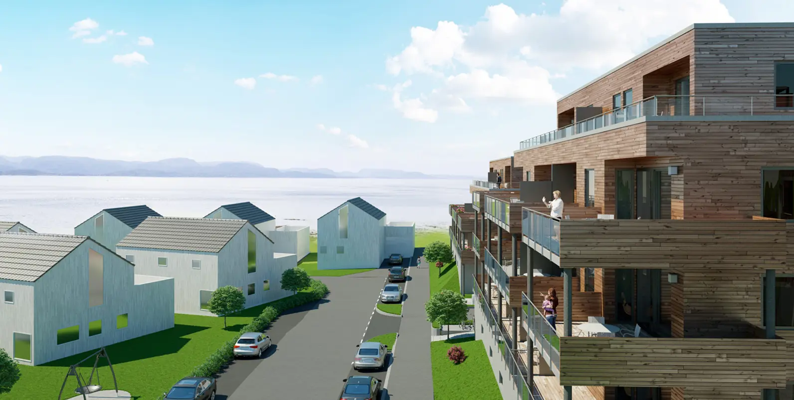 Illustrasjon utsikt Sjøsiden Brekstad